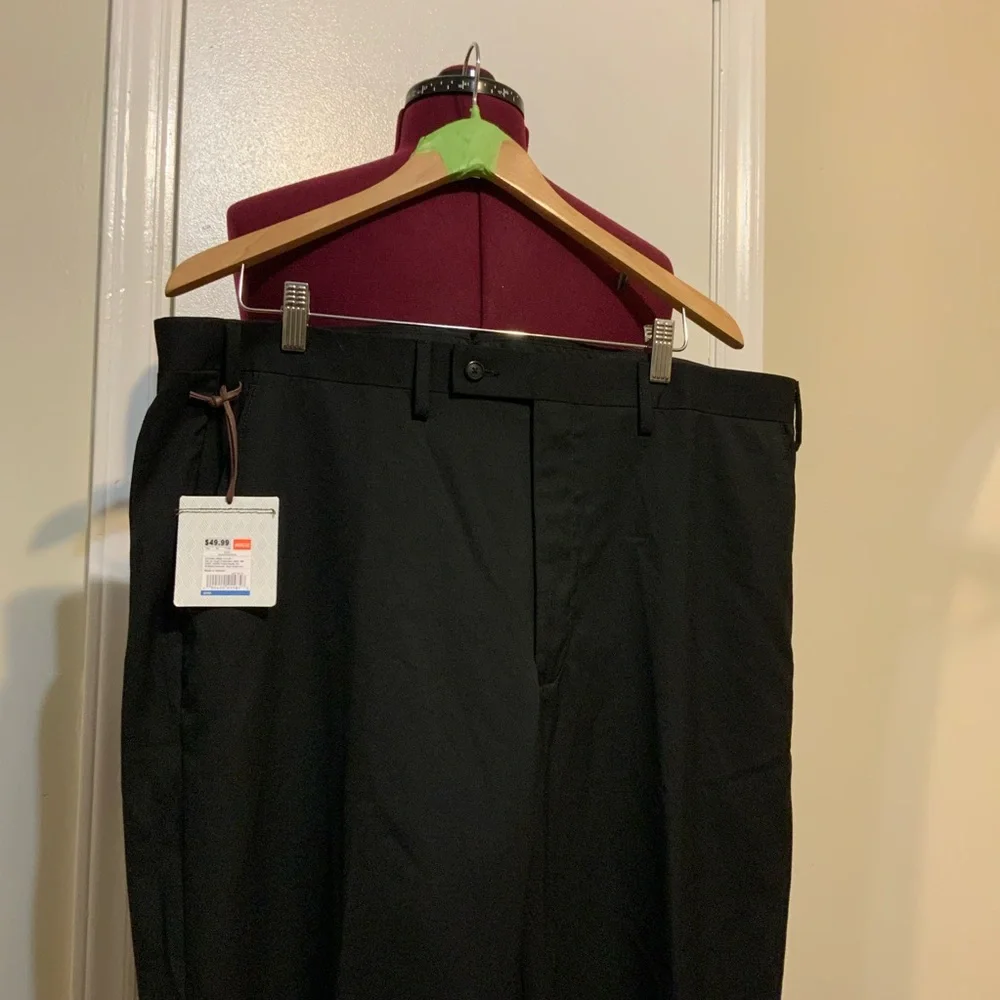 NWT Men’s Merona Wool Premium Classic Relax Fit Black Dress  Pants 40X32